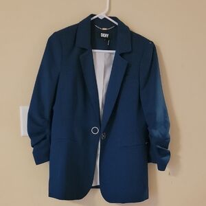 DKNY Women's Navy Blazer with Silver Button